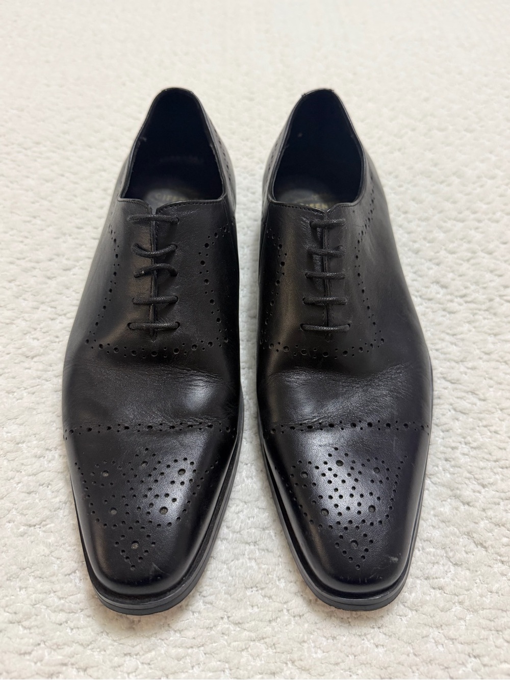 GIFENNSE Black Leather Brogue Oxford Dress Shoes Men’s Size 10 US 44 D552